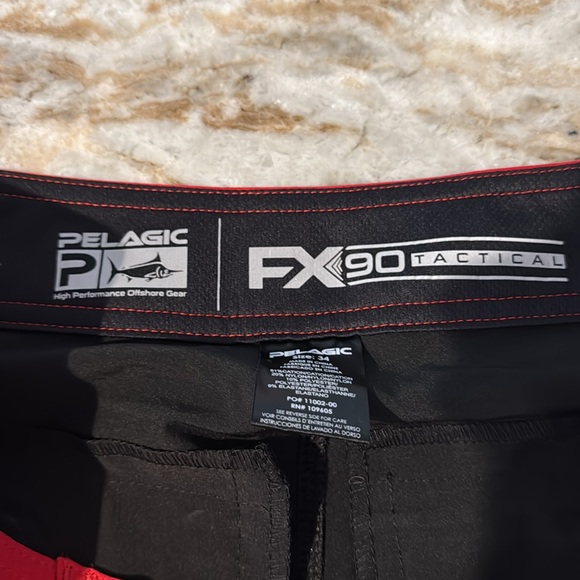 Pelagic Red and Black Board Shorts Quick-Dry Swimwear SZ 34 - Picture 6 of 7